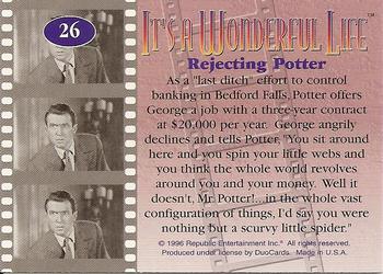 1996 DuoCards It's a Wonderful Life #26 Rejecting Potter Back