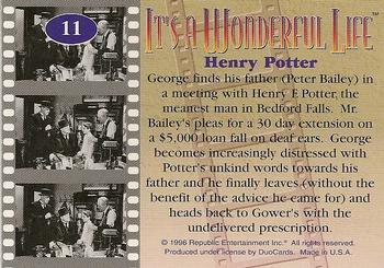 1996 DuoCards It's a Wonderful Life #11 Henry Potter Back