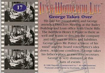 1996 DuoCards It's a Wonderful Life #17 George Takes Over Back
