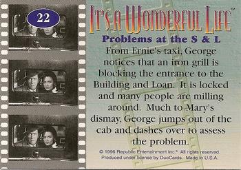 1996 DuoCards It's a Wonderful Life #22 Problems at the S & L Back