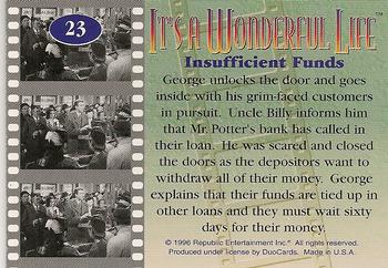 1996 DuoCards It's a Wonderful Life #23 Insufficient Funds Back