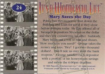 1996 DuoCards It's a Wonderful Life #24 Mary Saves the Day Back