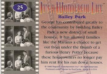 1996 DuoCards It's a Wonderful Life #25 Bailey Park Back