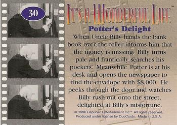 1996 DuoCards It's a Wonderful Life #30 Potter's Delight Back