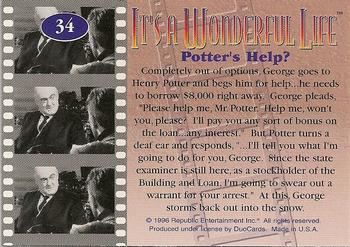1996 DuoCards It's a Wonderful Life #34 Potter's Help? Back