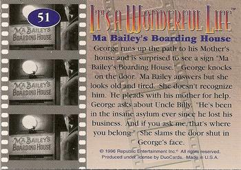 1996 DuoCards It's a Wonderful Life #51 Ma Bailey's Boarding House Back
