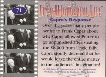 1996 DuoCards It's a Wonderful Life #71 Capra's Response Back