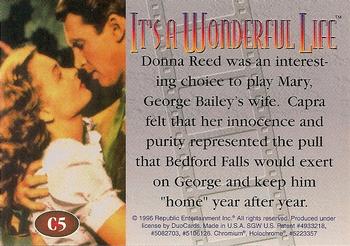 1996 DuoCards It's a Wonderful Life - Chromium Cards #C5 Donna Reed was an interesting choice to… Back