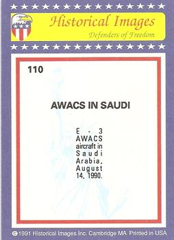 1991 Historical Images Defenders Of Freedom Eagle Series A: Crisis In The Gulf #110a AWACs in Saudi Back