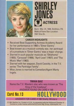 1991 Starline Hollywood Walk of Fame #13 Shirley Jones Back