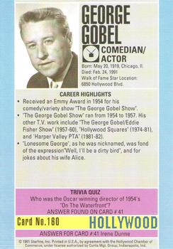 1991 Starline Hollywood Walk of Fame #160 George Gobel Back