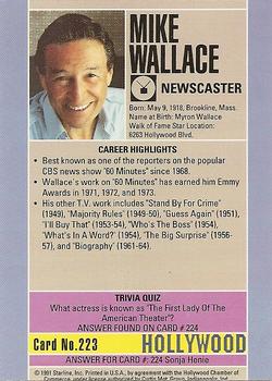 1991 Starline Hollywood Walk of Fame #223 Mike Wallace Back
