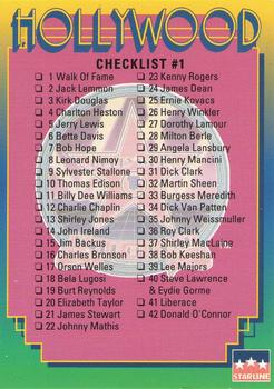 1991 Starline Hollywood Walk of Fame #248 Checklist #1 Front