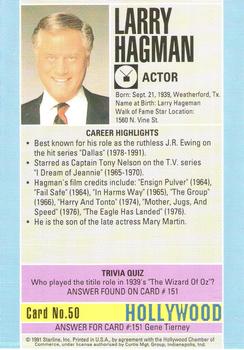 1991 Starline Hollywood Walk of Fame #50 Larry Hagman Back
