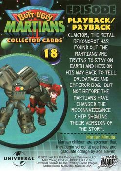 2002 Comic Images Butt-Ugly Martians #18 Klaktor, the metal Rekonobot has found out the Back