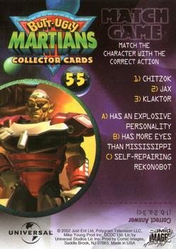 2002 Comic Images Butt-Ugly Martians #55 Chitzok / Jax / Klaktor Back