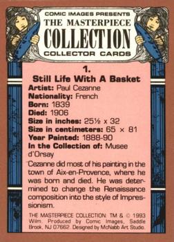 1993 Comic Images The Masterpiece Collection #1 Still Life With A Basket  - Paul Cezanne - French Back