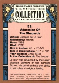 1993 Comic Images The Masterpiece Collection #53 Adoration Of The Shepherds - Georges de La Tour - French Back