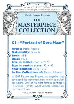 1993 Comic Images The Masterpiece Collection - Chromium #C3 Portrait of Dora Maar - Pablo Picasso - Spanish Back