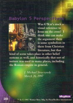 1997 SkyBox Babylon 5 Special Edition #28 Stocks and Bonds Back