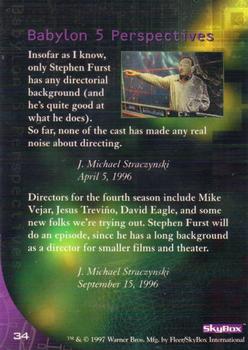 1997 SkyBox Babylon 5 Special Edition #34 A First for Furst Back