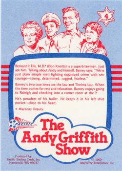 1990 Pacific The Andy Griffith Show Series 1 #4 Barney Fife Back