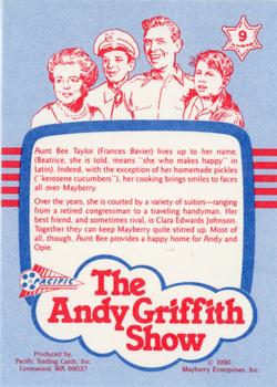 1990 Pacific The Andy Griffith Show Series 1 #9 Aunt Bee Taylor Back