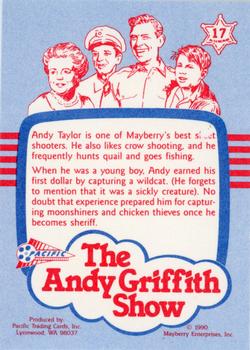 1990 Pacific The Andy Griffith Show Series 1 #17 Outstanding Outdoorsman Back
