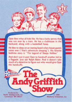 1990 Pacific The Andy Griffith Show Series 1 #21 Kid Stuff Back