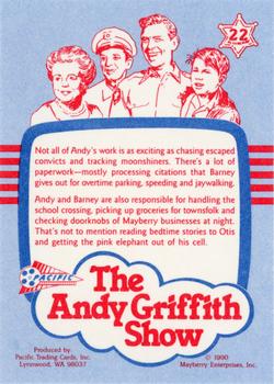 1990 Pacific The Andy Griffith Show Series 1 #22 All in a Day's Work Back