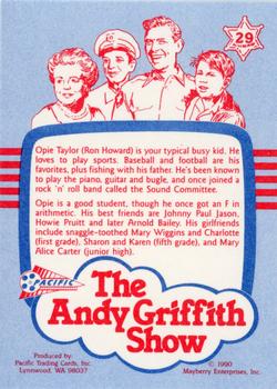 1990 Pacific The Andy Griffith Show Series 1 #29 Opie Taylor Back