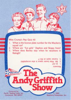 1990 Pacific The Andy Griffith Show Series 1 #37 Sign of the Times Back