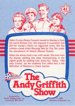 1990 Pacific The Andy Griffith Show Series 1 #41 Helen Crump Back