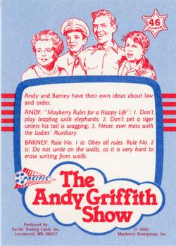 1990 Pacific The Andy Griffith Show Series 1 #46 Mayberry Due Process Back