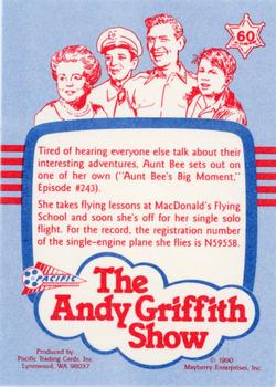 1990 Pacific The Andy Griffith Show Series 1 #60 Aunt Bee at the Controls Back