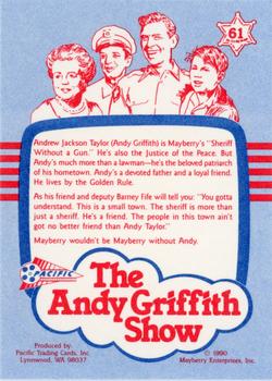 1990 Pacific The Andy Griffith Show Series 1 #61 Andy Taylor Back