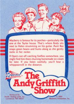 1990 Pacific The Andy Griffith Show Series 1 #66 Front Porch Portrait Back