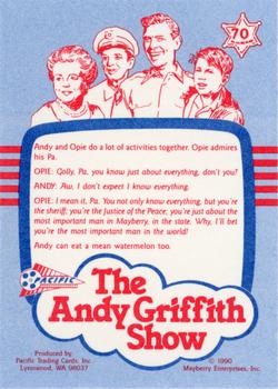 1990 Pacific The Andy Griffith Show Series 1 #70 Like Father, Like Son Back