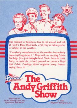 1990 Pacific The Andy Griffith Show Series 1 #80 Floyd's Barbershop Back