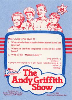 1990 Pacific The Andy Griffith Show Series 1 #84 Mayberry Sunshine Back
