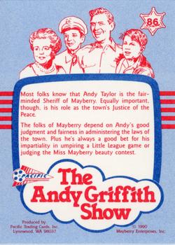 1990 Pacific The Andy Griffith Show Series 1 #86 Justice of the Peace Back