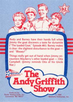 1990 Pacific The Andy Griffith Show Series 1 #92 Having a Blast! Back