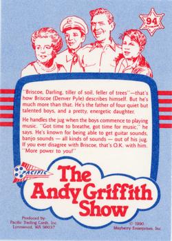 1990 Pacific The Andy Griffith Show Series 1 #94 Briscoe Darling Back