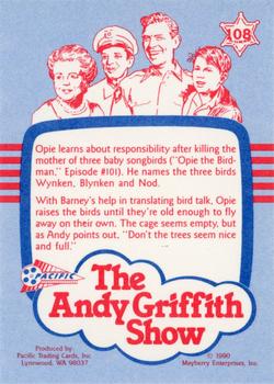 1990 Pacific The Andy Griffith Show Series 1 #108 Empty Nest Back