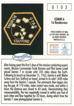 1990-92 Space Ventures Space Shots #0103 Gemini 6 - 1st Rendezvous Back