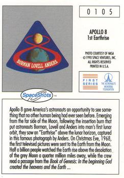 1990-92 Space Ventures Space Shots #0105 Apollo 8 - 1st Earthrise Back