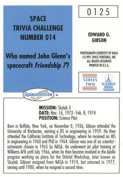 1990-92 Space Ventures Space Shots #0125 Edward G. Gibson Back
