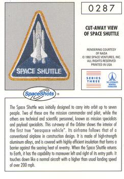 1990-92 Space Ventures Space Shots #0287 Cut-Away View of Space Shuttle Back