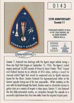 1990-92 Space Ventures Space Shots #0143 25th Anniversary - Gemini 11 Back