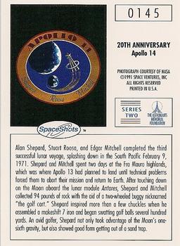 1990-92 Space Ventures Space Shots #0145 20th Anniversary - Apollo 14 Back